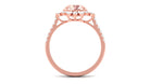 Rosec Jewels-Round Morganite Statement Engagement Ring with Moissanite Floral Halo