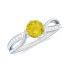 Rosec Jewels-Round Yellow Sapphire and Diamond Infinity Engagement Ring