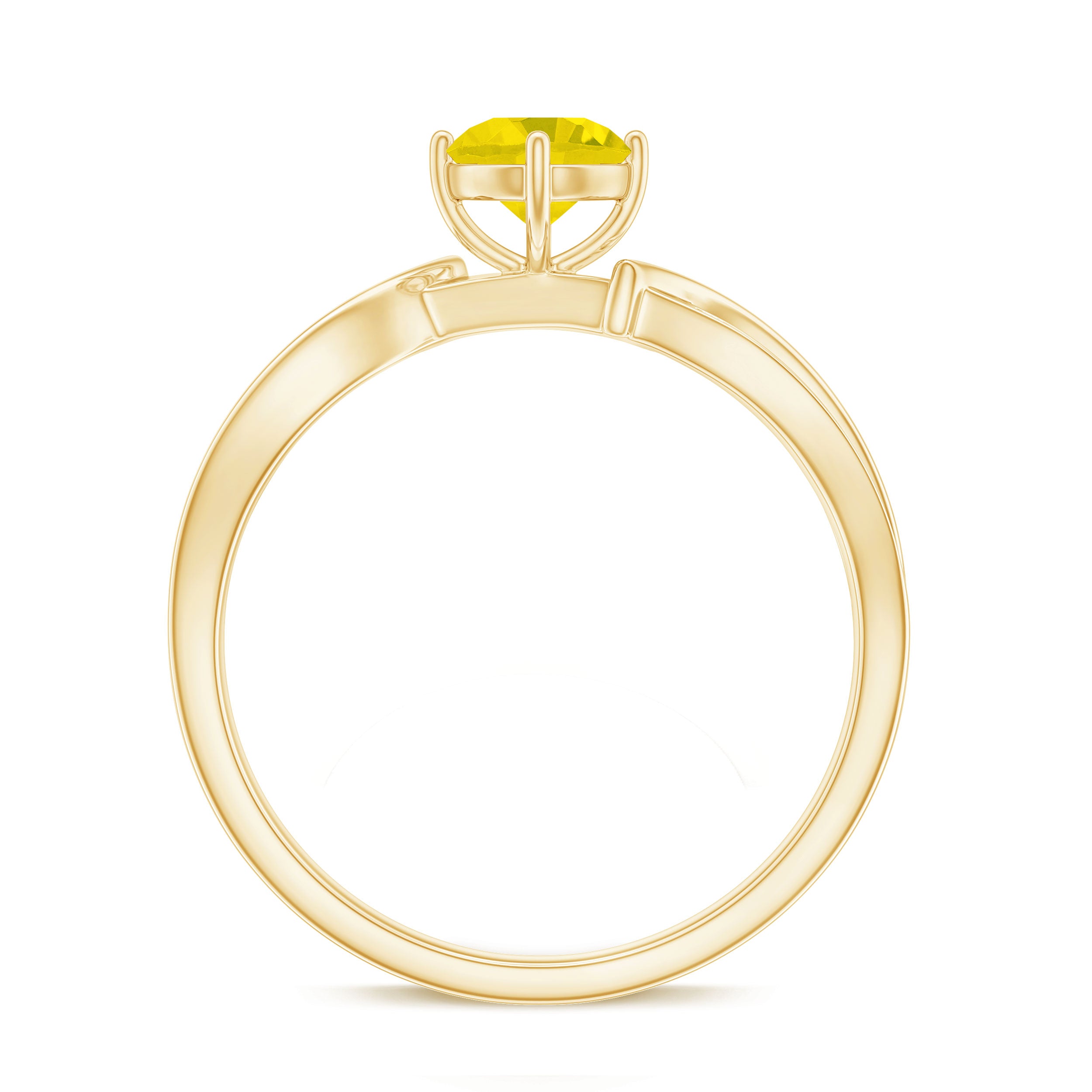 Rosec Jewels-Round Yellow Sapphire and Diamond Infinity Engagement Ring