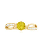 Rosec Jewels-Round Yellow Sapphire and Diamond Infinity Engagement Ring