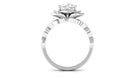 Rosec Jewels-Designer Round Cut Moissanite Flower Engagement Ring