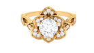 Rosec Jewels-Designer Round Cut Moissanite Flower Engagement Ring