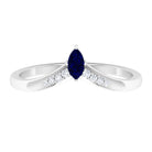 Rosec Jewels-Marquise Cut Blue Sapphire and Diamond V Shape Enhancer Ring