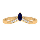 Rosec Jewels-Marquise Cut Blue Sapphire and Diamond V Shape Enhancer Ring