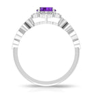 Rosec Jewels-Solitaire Amethyst Engagement Ring with Diamond Accent