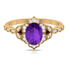 Rosec Jewels-Solitaire Amethyst Engagement Ring with Diamond Accent