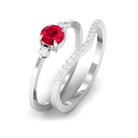 Rosec Jewels-Lab-Created Ruby and Diamond Enhancer Ring Set