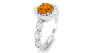 Rosec Jewels-Citrine Vintage Style Engagement Ring with Diamond Accent