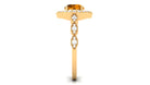 Rosec Jewels-Citrine Vintage Style Engagement Ring with Diamond Accent