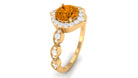 Rosec Jewels-Citrine Vintage Style Engagement Ring with Diamond Accent