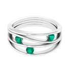 Rosec Jewels-Emerald Contemporary Cocktail Ring in Split Shank