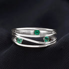 Rosec Jewels-Emerald Contemporary Cocktail Ring in Split Shank