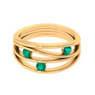 Rosec Jewels-Emerald Contemporary Cocktail Ring in Split Shank