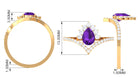 Rosec Jewels-Pear Amethyst and Diamond Designer Ring