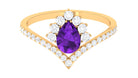 Rosec Jewels-Pear Amethyst and Diamond Designer Ring