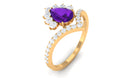 Rosec Jewels-Pear Amethyst and Diamond Designer Ring