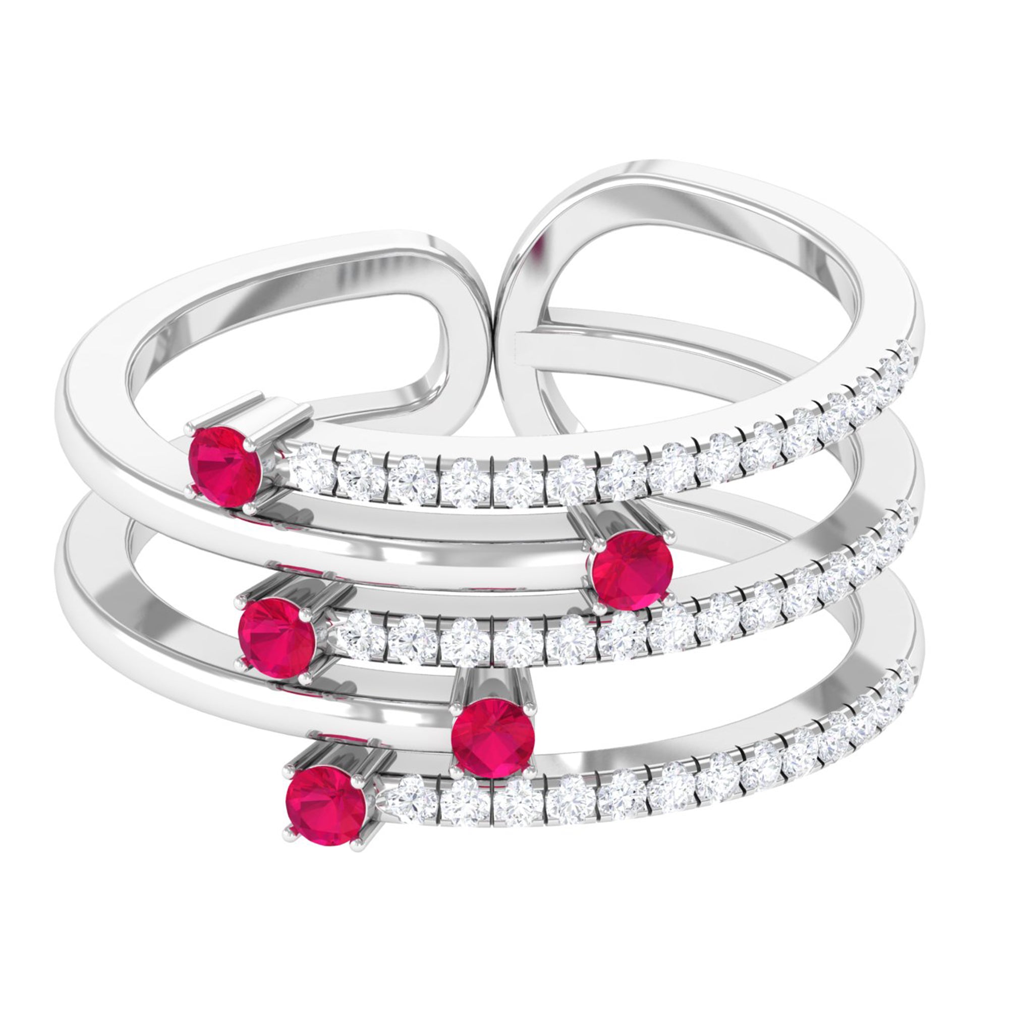 Rosec Jewels-Round Ruby and Diamond Wrap Ring