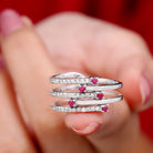 Rosec Jewels-Round Ruby and Diamond Wrap Ring