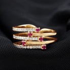 Rosec Jewels-Round Ruby and Diamond Wrap Ring