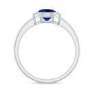 Rosec Jewels-Round Lab-Created Blue Sapphire Solitaire Gold Ring in Bezel Setting