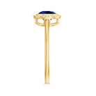 Rosec Jewels-Round Lab-Created Blue Sapphire Solitaire Gold Ring in Bezel Setting