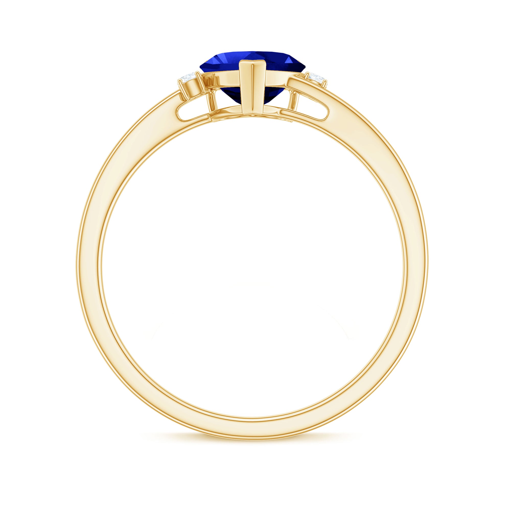 Rosec Jewels-Certified Lab Grown Blue Sapphire Minimal Heart Solitaire Promise Ring