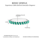 Rosec Jewels-Classic Half Eternity Band Ring with Round Emerald