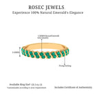 Rosec Jewels-Classic Half Eternity Band Ring with Round Emerald