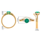 Rosec Jewels-Minimal Emerald and Diamond Bridal Ring Set