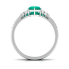 Rosec Jewels-Minimal Emerald and Diamond Bridal Ring Set