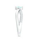 Rosec Jewels-1/2 CT Ethiopian Opal Solitaire and Diamond Infinity Ring