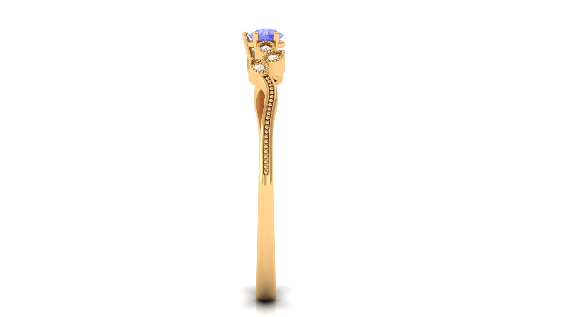 Rosec Jewels-Tanzanite and Diamond Minimal Leaf Branch Ring