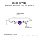 Rosec Jewels-Amethyst and Diamond Leaf Promise Ring with Beaded Detailing