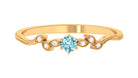 Rosec Jewels-Aquamarine and Diamond Leaf Branch Promise Ring