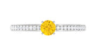 Rosec Jewels-Round Yellow Sapphire and Diamond Engagement Ring