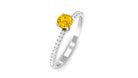 Rosec Jewels-Round Yellow Sapphire and Diamond Engagement Ring