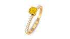 Rosec Jewels-Round Yellow Sapphire and Diamond Engagement Ring