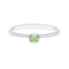 Rosec Jewels-Green Sapphire Solitaire Engagement Ring with Diamond Side Stones