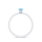 Rosec Jewels-Natural Aquamarine Solitaire Ring with Diamond Side Stones