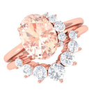 Rosec Jewels-1.75 CT Morganite and Diamond Engagement Enhancer Ring Set