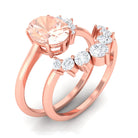 Rosec Jewels-1.75 CT Morganite and Diamond Engagement Enhancer Ring Set