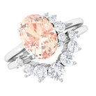 Rosec Jewels-1.75 CT Morganite and Diamond Engagement Enhancer Ring Set