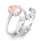 Rosec Jewels-1.75 CT Morganite and Diamond Engagement Enhancer Ring Set