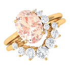 Rosec Jewels-1.75 CT Morganite and Diamond Engagement Enhancer Ring Set