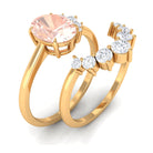 Rosec Jewels-1.75 CT Morganite and Diamond Engagement Enhancer Ring Set