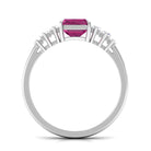 Rosec Jewels-Asscher Cut Pink Tourmaline Engagement Ring with Moissanite