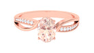 Rosec Jewels-1.25 CT Infinity Shank Morganite Engagement Ring with Diamond