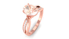 Rosec Jewels-1.25 CT Infinity Shank Morganite Engagement Ring with Diamond