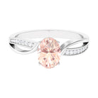 Rosec Jewels-1.25 CT Infinity Shank Morganite Engagement Ring with Diamond