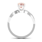 Rosec Jewels-1.25 CT Infinity Shank Morganite Engagement Ring with Diamond